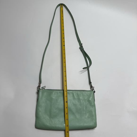 Fossil Mint Green Cowhide Leather Sydney Zip Top Crossbody Handbag Purse Medium - Picture 7 of 16